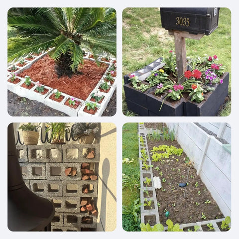 DIY Concrete Brick Molds For Hollow Bricks Reusable Plastic Forms For Backyard Gardens showing various uses in garden projects.