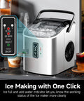 Beast Portable Countertop Ice Maker With Carry Handle, 9 Ice Cubes In 6 Minutes, 26.5 Lbs Per Day, control panel close-up