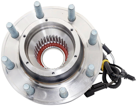 Front Wheel Bearing And Hub Assembly Replacement For Ford Cars And SUVs Complete Repair Kit With Hub And Bearing Precision Engineered For A Precise Fit On Select Ford Models Easy Install No Fuss Durable And Reliable. Top view of the wheel hub assembly showing the detailed construction and connectors.