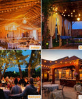 164Ft Outdoor String Lights For Patio And Yard With 80 Shatterproof LED Bulbs, illuminating indoor, gazebo, backyard, and cafe settings