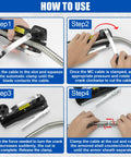 Heavy Duty Electrical Wire Cable Cutter Ninja Slice Armor Bx Mc Ac Greenfield With Rock Solid Hss Blades Cuts 3/16 To 3/8 Inch showing usage steps.