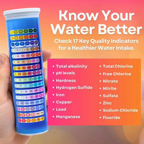 All In One Water Test Kit With 125 Strips For Home Tap And Well Water Quality Check Detects Hardness Lead Iron pH Copper Fluoride Chlorine And More With Fast Easy Accurate Results. 125-strip tube with color chart