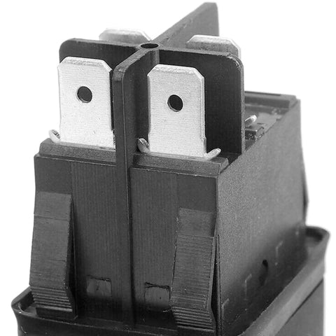 Close-up of HY52 4 Pin Push Button On Off Switch 125 To 250V 20 To 12A terminals for heavy duty tools and machinery control.