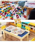 Solid 5 Pack Clear Hard Shell Zipper Cases Stackable Storage Pouches Crisp Lid Closure organizing colorful Lego bricks on a table.