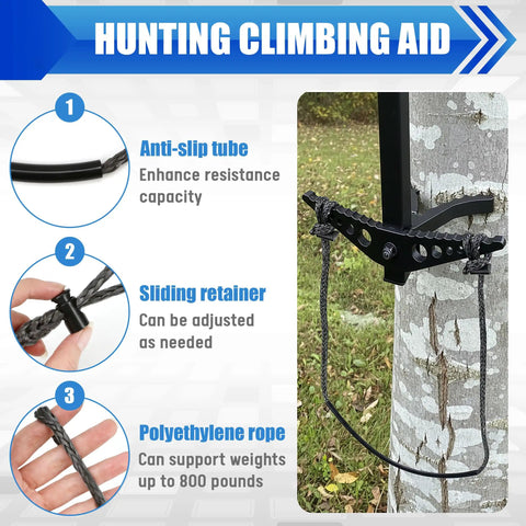 4 Pcs Climbing Stick Aiders For Hunting Daisy Chain Single Step Aider 800 Lb Capacity with features and tree attachment