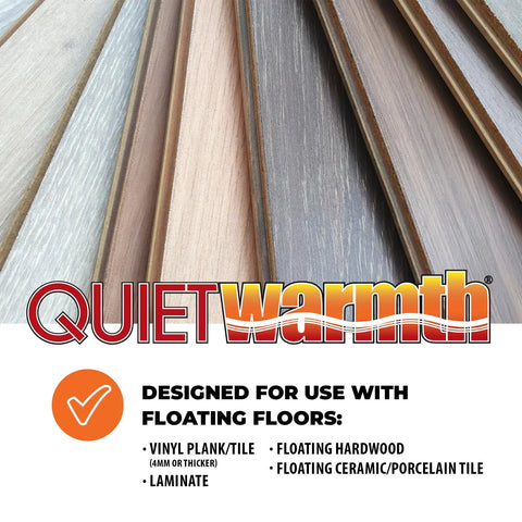 Radiant Floor Heating Mat For Floating Floors One And A Half By Ten Feet Cuttable 120 Volt Covers Fifteen Sq Ft Easy Install For Laminate Wood And Luxury Vinyl Plank No Mortar Quick Warmth Underfoot