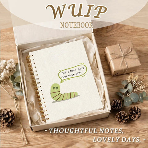 Funny Green Worm Spiral Notebook For Work Office Humor Gifts And Gag Gift For Coworkers Practical Journal in gift box