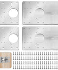 Complete 36 Piece Cabinet Hinge Repair Kit With Stainless Steel Plates And Brackets And 216 Screws For Kitchen Cabinets