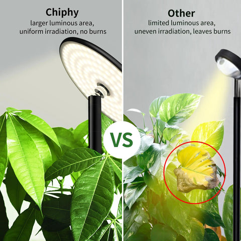 Full Spectrum Grow Light For Indoor Plants, All Metal Standing Floor Lamp With Tray, 10 Level Dimmable Brightness, 69 Inch Height Adjustable, Top Notch LED Plant Light For Seed To Flower, Ideal For Tall Small Houseplants