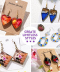 Ultimate UV Resin Jewelry Kit With 250g Clear Resin And Upgraded Light 153Pcs DIY Set including colorful earrings and pendants