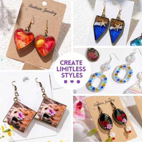 Ultimate UV Resin Jewelry Kit With 250g Clear Resin And Upgraded Light 153Pcs DIY Set including colorful earrings and pendants