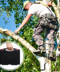 Hunter climbing tree using 16 Pack 4 Inch Screw In Tree Steps For Hunting Heavy Duty Tree Climbing Gear With Self Tapping Screws