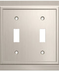 Classic Architecture Satin Nickel 3 Gang Light Switch Cover Wall Plate 1 Pack Dope Decorative Switch Guard For Kitchen And Living Room Outlet Cover W35225 SN C
