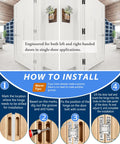 Heavy Duty Hidden Door Hinges 2 Pack, 6 Inch Concealed Hinge With 3 Way Adjustable Build, installation guide with clear steps.