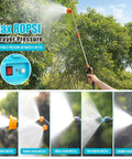 Person using Beast Battery Powered Backpack Sprayer 3.2 Gallon With Adjustable 0 To 80 PSI Compatible With Makita 18V Battery