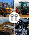 Rock Solid Four Pack M10x1.25 Internal Thread Fish Eye Radial Bearing Kit with two bearings, displayed alongside heavy machinery.