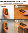 Pinless Moisture Meter For Drywall And Wood Two Inch Scan Detect Hidden Water Damage Behind Walls With Quick Readings Pro Grade Lumber Moisture Tester For DIYers And Pros on drywall, hardwood, masonry, and softwood