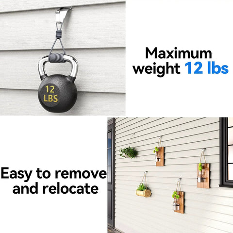 Heavy Duty Vinyl Siding Hooks 10 Pack Hella Strong 304 Stainless Steel Patio Decor Hangers For Wreaths And Outdoor Signs No Sweat No Hole Porch Setup Complete Set Easy Grip