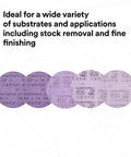 Xtract Cubitron II Hookit Clean Sanding Film Disc 775L 220 Grit 5 Inch Pack Of 50 Dust Extraction Hook And Loop Discs displayed