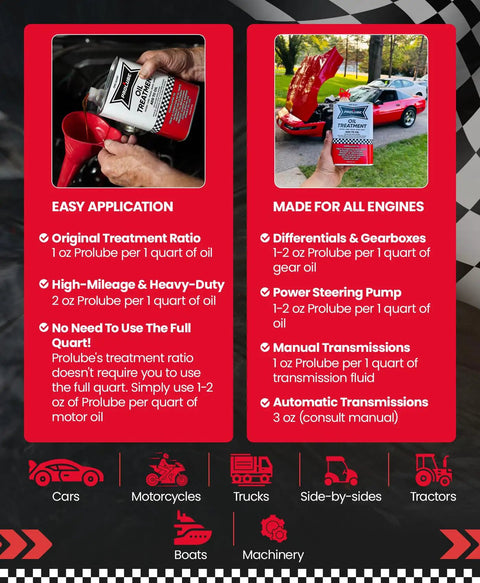 Instructions for using Engine Oil Treatment Additive That Cuts Noise, Reduces Wear And Vibration, And Boosts Horsepower And Fuel Economy