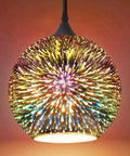 Industrial Modern 3D Colorful Glass Pendant Light 9 Point Eight Inch Eye Catching Fireworks Globe Hanging Lamp in vibrant colors