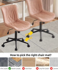 Foldable 36 By 48 Inch Chair Mat For Carpeted Floors under an office chair on low-pile carpet, showing protection and anti-slip features.