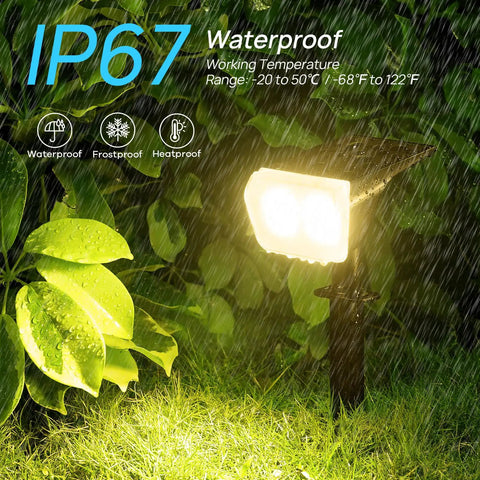 Outdoor Solar Spot Lights 12 LED IP67 Waterproof Dusk To Dawn Landscape Spotlights Auto On Off 2 In 1 Adjustable Solar Wall Lights