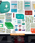 Ultra Compact 150 Piece First Aid Kit With Hard Shell, Emergency Medical Kit For Car, Travel, Home, Outdoor, Camping, Hiking, Green Case