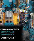 MTC crane air hoist on blue industrial crane with multiple load chains and pendant control