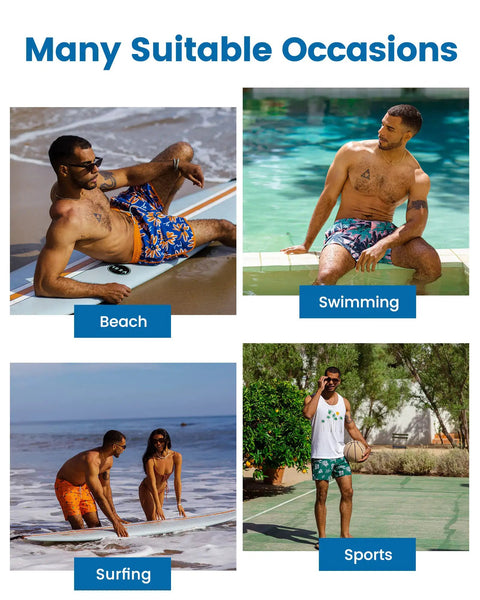 2 In 1 Mens Swim Trunks With Built In Compression Liner For Support 7 Inch Board Shorts American Flag Design in action