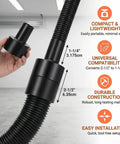 Vacuum Hose Adapter Two And A Half Inch To One And A Quarter Inch For Shop Vacuums Wet And Dry Black Converts Small Attachments