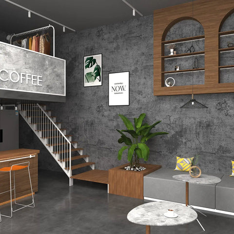 Thick Grey Blue Concrete Wallpaper Peel And Stick 24 By 354 Inches Waterproof Vinyl Cement Contact Paper Matte Finish Room Wall