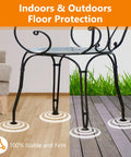 Rugged Wrought Iron Patio Furniture Foot Caps Scratch Resistant Scuff Guards For Metal Chairs on wooden and patio surfaces.