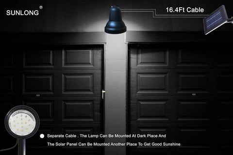 Solar Spotlight Outdoor Light Waterproof LED Flood Light Solar Powered With Separate Solar Panel And 16 Foot Extension mounted