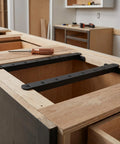 Black Metal Joining Plates 4 Pcs Stainless Flat Straight Brackets with Screws installed on wooden frame for precise alignment