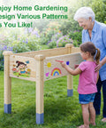 Heavy Duty Raised Garden Bed On Legs 331 lb Capacity 48 by 24 by 31 Inches Large Planter Box with design decor on side panel