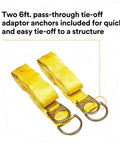 Two 6ft tie-off adaptors for the 90 Foot Horizontal Lifeline System With Static Kernmantle Rope And Energy Absorber.