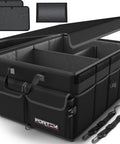 Must Have SUV Trunk Organizer Foldable 50L Storage Sturdy Box Design with 600D Oxford Non Slip Bottom Straps and Soft Cover