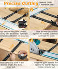 Precision Track Saw Parallel Guide System Featuring Micro Adjustable Flip Stop And Zero Calibration Fence For Exact 0.001 Inch Rip Cuts Smooth As Silk Woodworking Edge Alignment Tool shown in calibration steps.