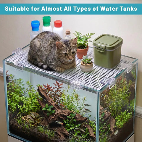12 Pack Clear Aquarium Lid Clips For Rimless Fish Tanks Hold Your Glass Cover Snug And Square These Durable Plastic Brackets on tank corner.