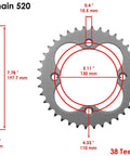 Drive Chain And Sprockets Kit For Honda TRX400EX Sportrax 400 2X4 1999-2004 With Master Link And Rivet Link 6000 Pound Tensile Chain Front Sprocket 15 Teeth And Rear Sprocket 38 Teeth In Durable Steel; 38-tooth rear sprocket