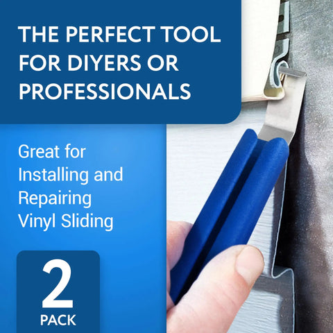 Vinyl Siding Removal Tool Kit Pack Of 2 One Piece Steel Zip Tools With 7 Inch Extra Leverage And Comfort Grip Handles Blue