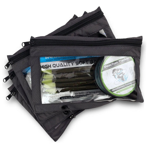 Deluxe Bait Binder For Soft Plastics And Rigs Water Resistant Tackle Storage System with Zippered Sleeves containing bait