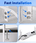 Installation of Massive 25 Point 3 Inch Under Desk Cable Management Box Clamp Mounted Cord Organizer Tray for office and home.