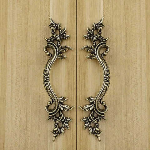 Five Pack European Style Vintage Cabinet Handles And Drawer Pulls In Antique Bronze For Cupboard And Dresser Retro Vibes With Easy Install Screws Included Perfect For Cabinets Drawers Chests And Furniture Makeover