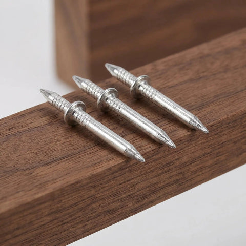 Double Headed Baseboard Screws For Solid Wood Trim And MDF Skirting, High Carbon Steel No Mark Invisible Nails on wood surface