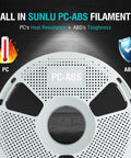 PC-ABS 3D Filament 1.75mm 1Kg Spool White Hybrid For High Strength And Heat Resistance Industrial Grade Plate Ready And Paint Friendly With Dimensional Tolerance 0.03mm