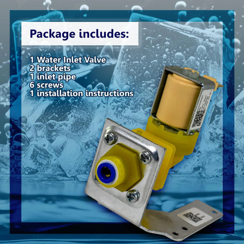 Water Inlet Valve Replacement For Commercial Ice Machines 115V 000009123 Easy Install No Hassle Leaks Fixed Restores Steady Water Flow And Consistently Perfect Ice Cubes In High Demand Environments; yellow valve with brackets