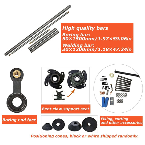 INTSUPERMAI portable line boring and welding kit with long bars, boring end face, flange adapters and accessories