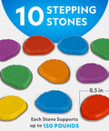 Colorful 10-piece Durable Non Slip Stepping Stones For Kids 3 Plus Set Of 10 Colorful Indoor Outdoor Balance And Motor Skill Builder